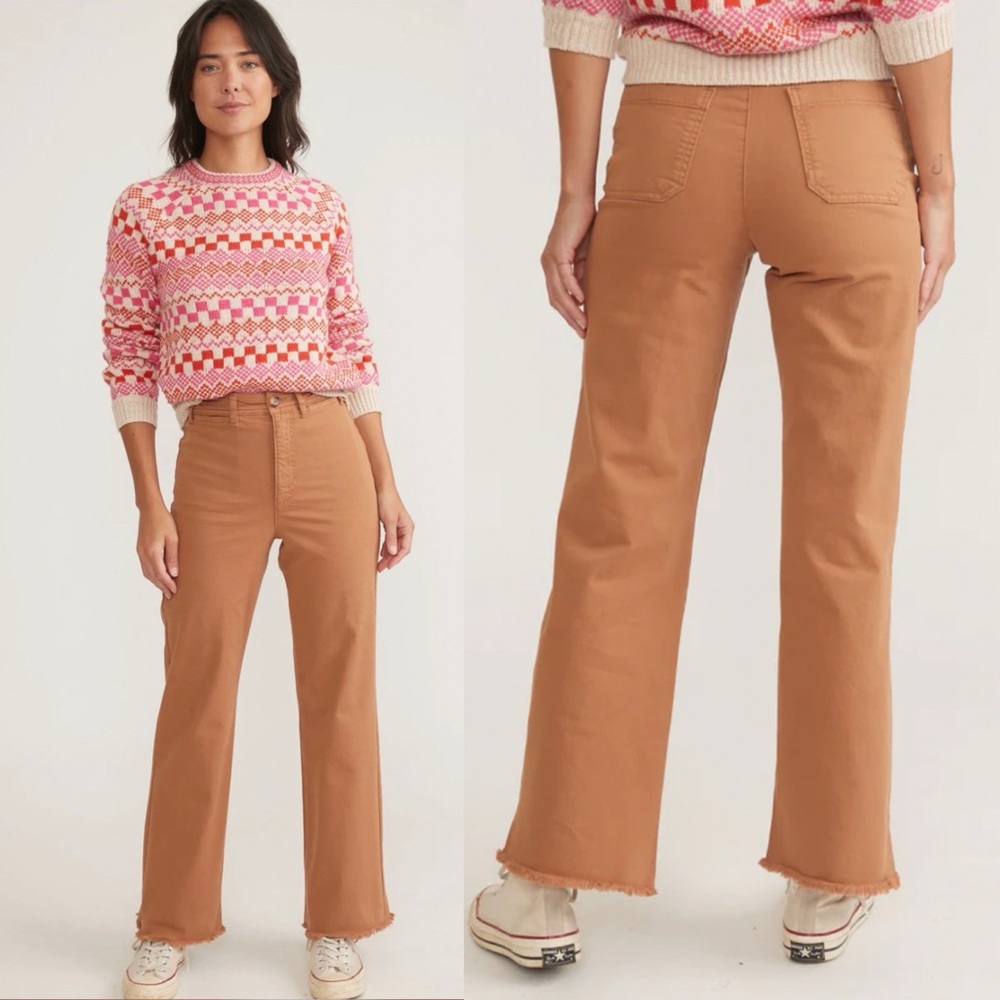 NWT Marine Layer Bridget Full Length Raw Edge Fray Pants - Picture 7 of 7